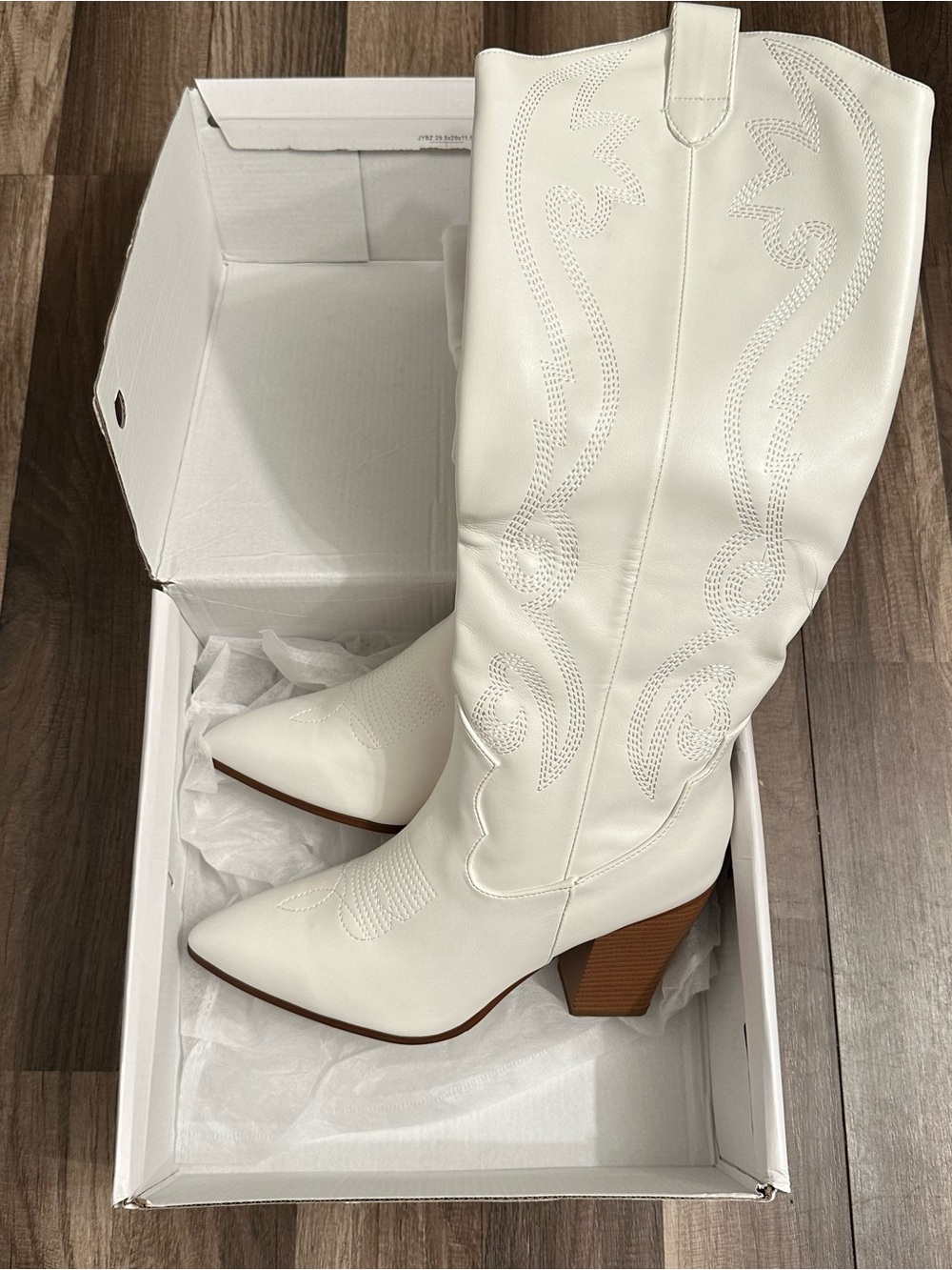 Dreampairs White Western Cowboy Boots for Women